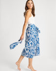 MILLE Clothing One Size Pareo in Blue Hibiscus