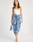 MILLE Clothing One Size Pareo in Blue Hibiscus