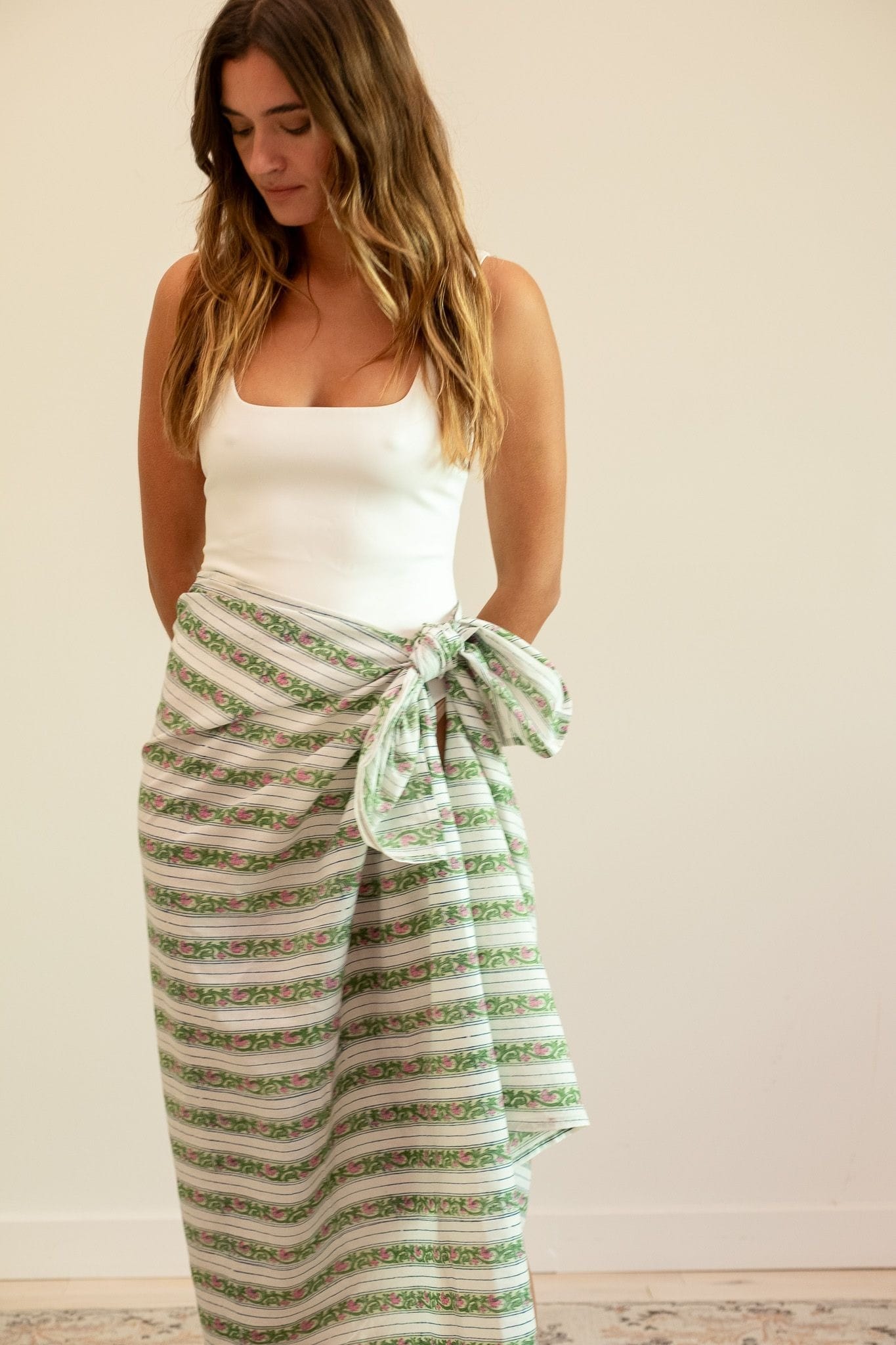 MILLE Clothing One Size Pareo in Sweet Pea Stripe