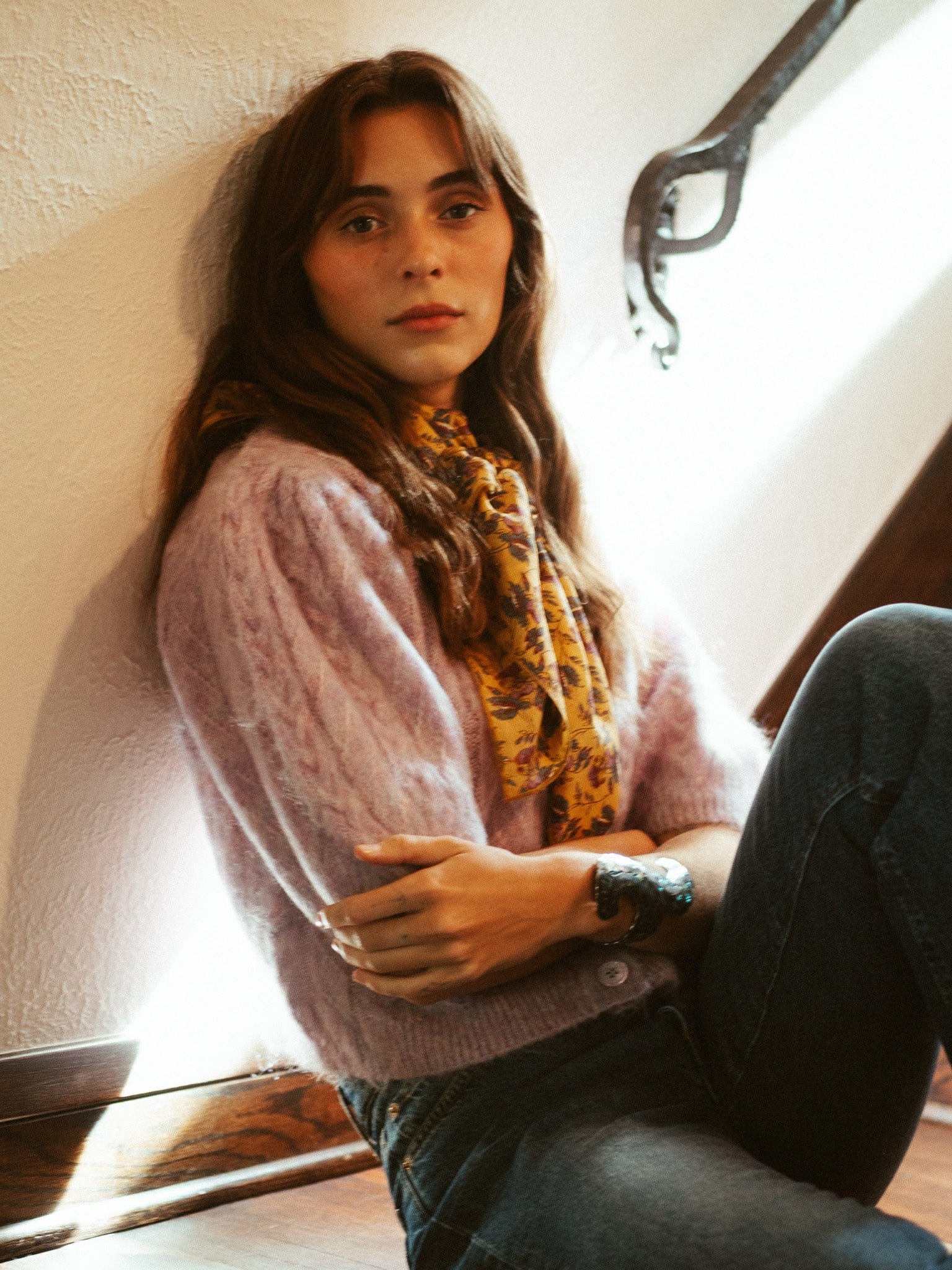 MILLE Clothing One Size Selene Scarf in Rattan Floral
