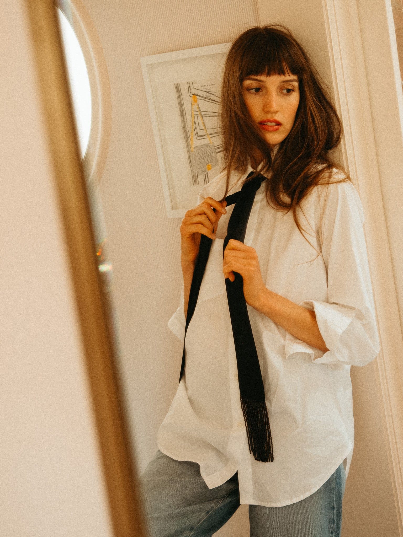 MILLE Clothing One Size Suki Beaded Scarf in Black