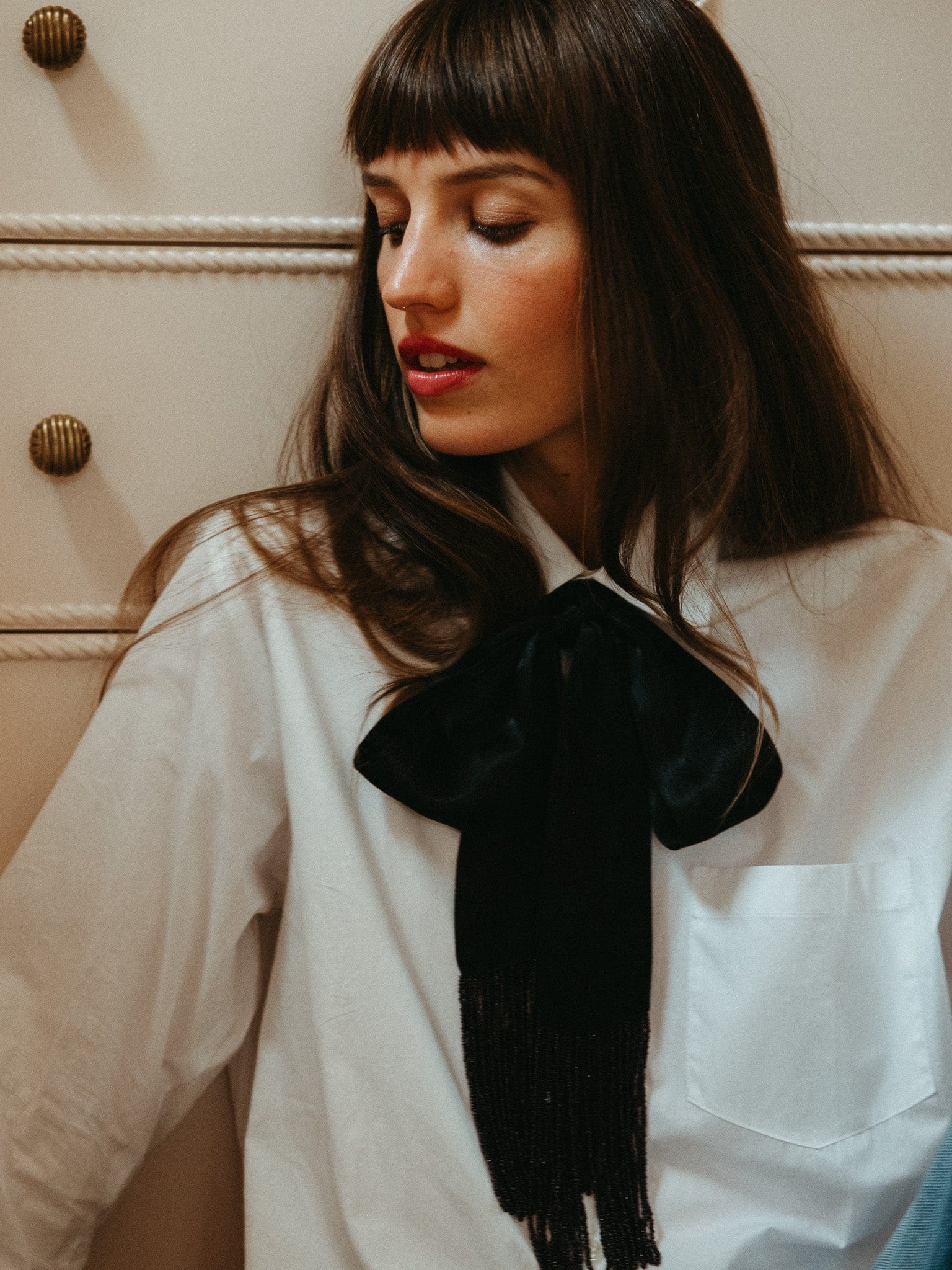 MILLE Clothing One Size Suki Beaded Scarf in Black