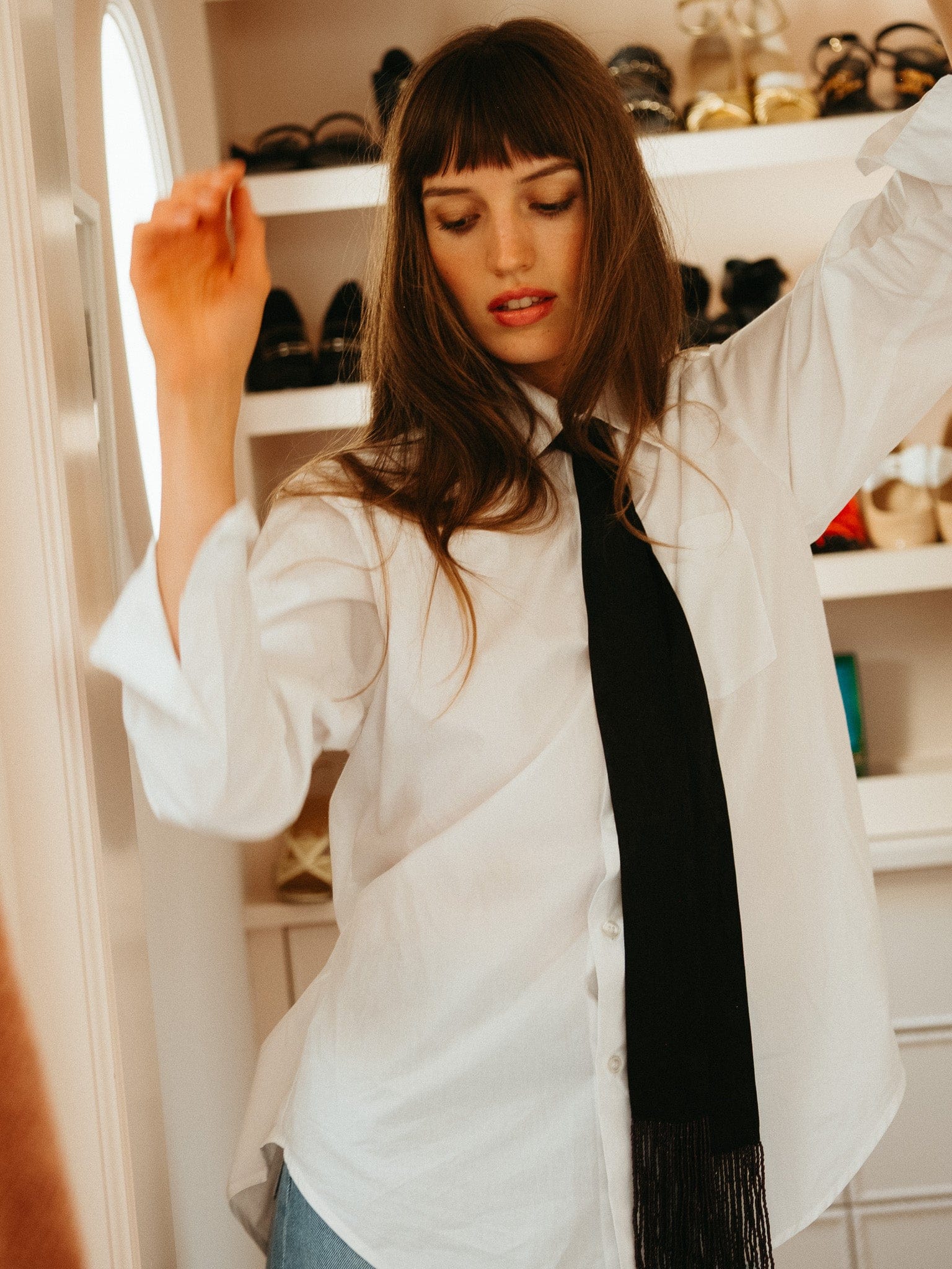 MILLE Clothing One Size Suki Beaded Scarf in Black