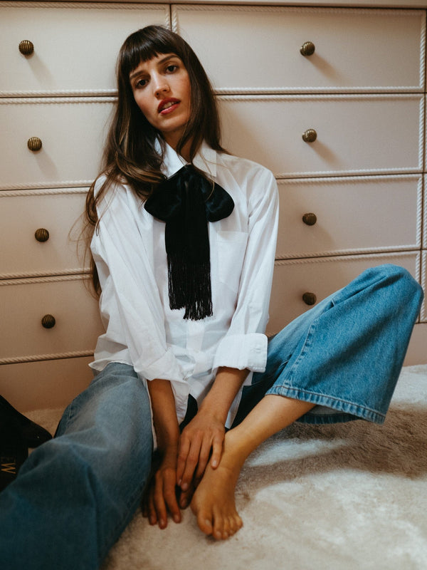 Suki Beaded Scarf in Black — view 21