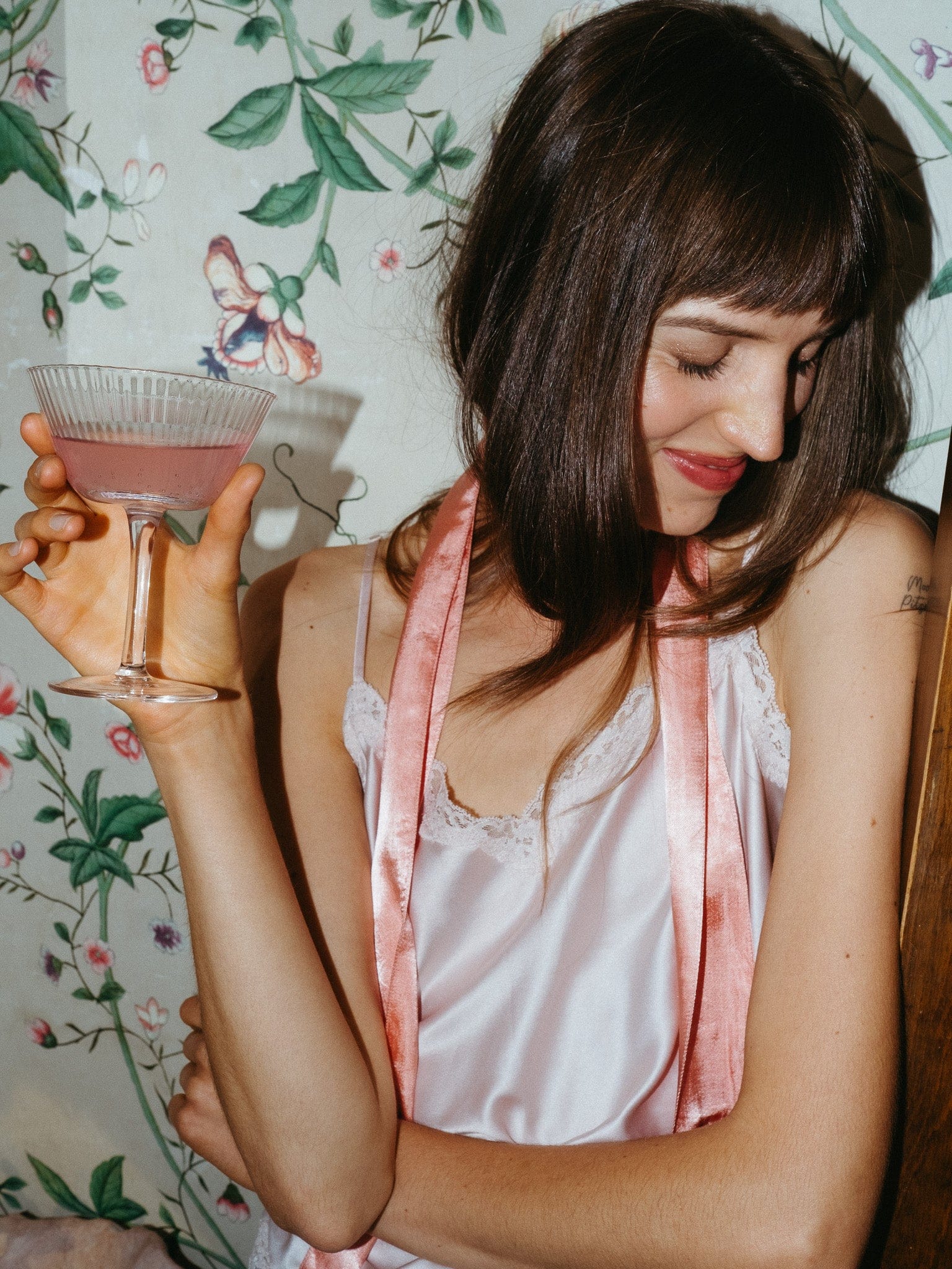 MILLE Clothing One Size Suki Beaded Scarf in Blush