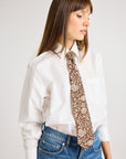 MILLE Clothing One Size Zoe Cotton Necktie in Cocoa Floral