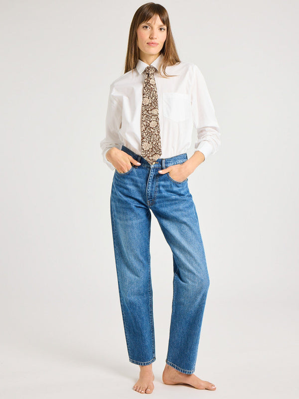 Zoe Necktie in Cocoa Floral — view 15