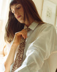 MILLE Clothing One Size Zoe Cotton Necktie in Cocoa Floral