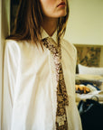 MILLE Clothing One Size Zoe Cotton Necktie in Cocoa Floral