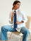 MILLE Clothing One Size Zoe Necktie in Cobalt Stripe