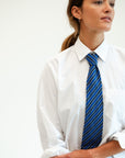 MILLE Clothing One Size Zoe Necktie in Cobalt Stripe