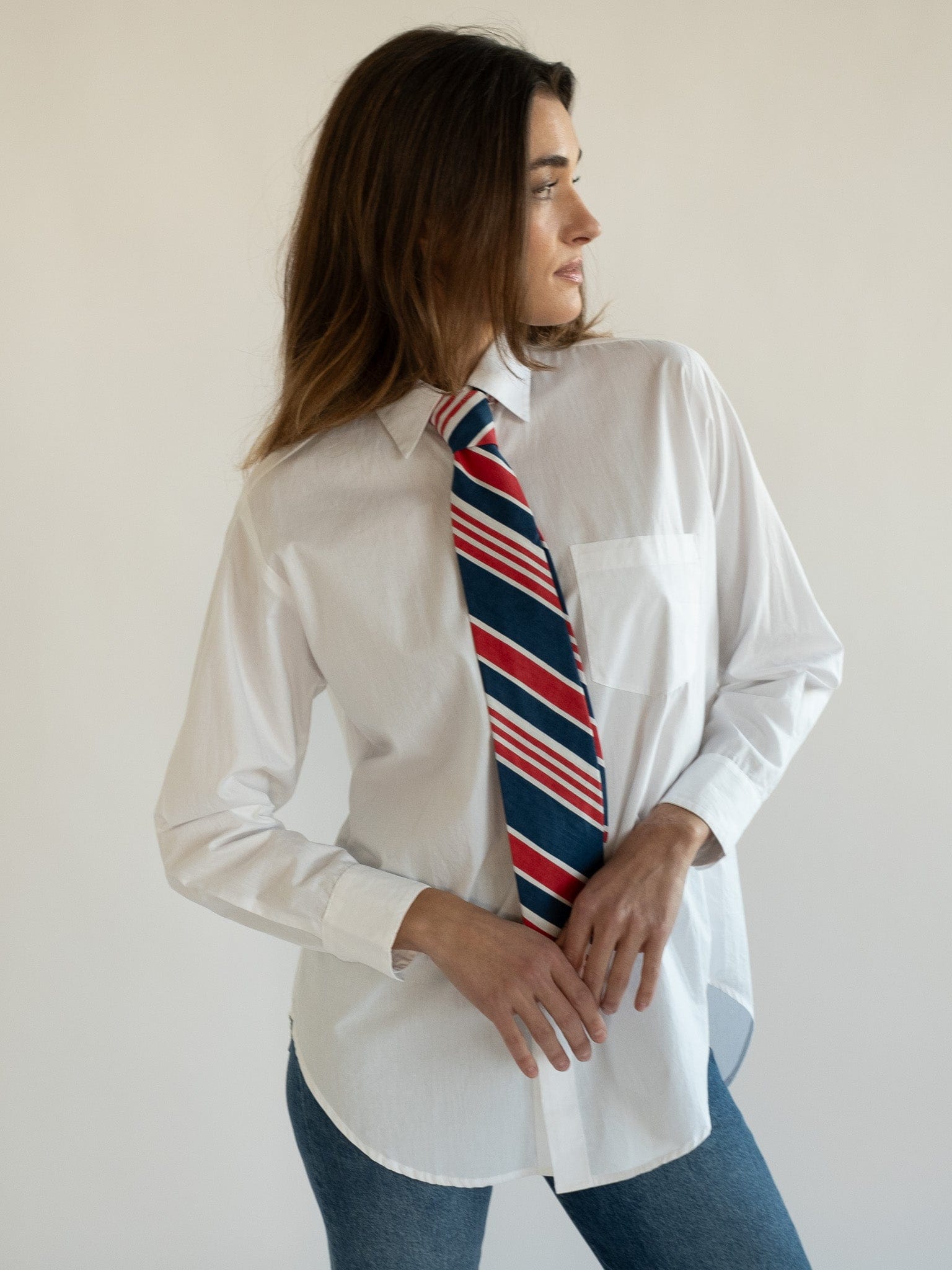 MILLE Clothing One Size Zoe Necktie in Sailing Stripe