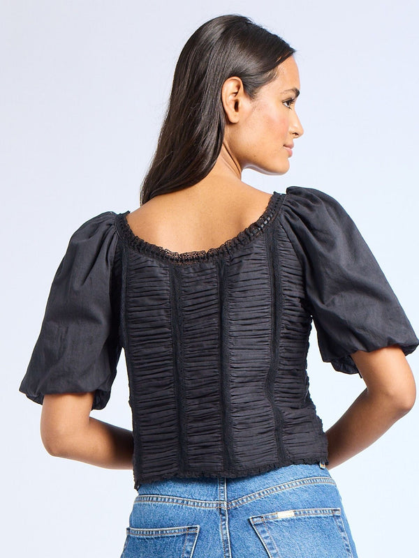 Ophelia Top in Black — view 2
