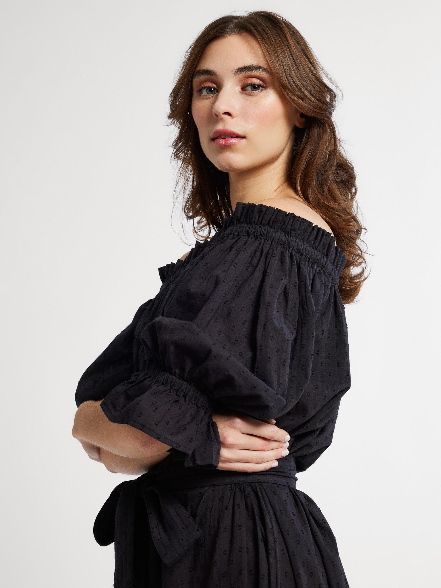 Paloma Dress in Black Swiss Dot – MILLE