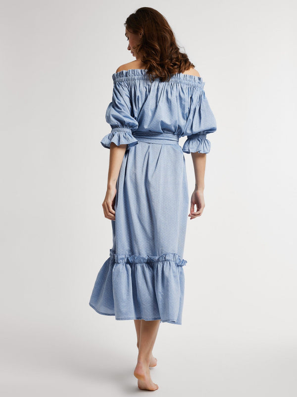 Paloma Dress in Chambray Polka Dot — view 5