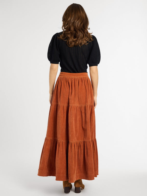 Paola Skirt in Cinnamon Cord — view 7