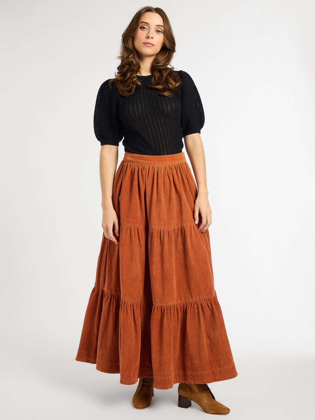 Paola Skirt in Cinnamon Cord — The cut