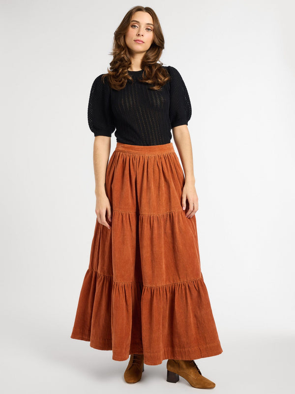 Paola Skirt in Cinnamon Cord — view 3