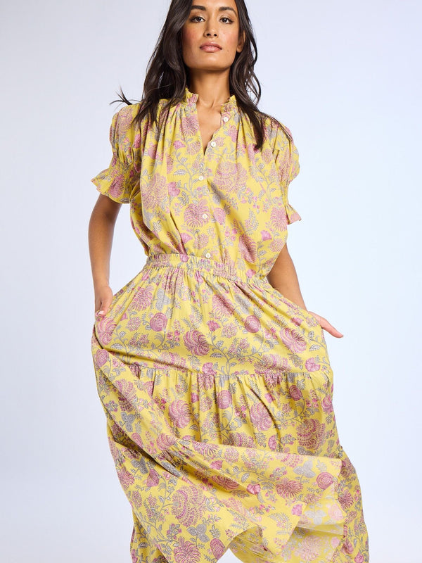 Paola Skirt in Citron Floral — view 12