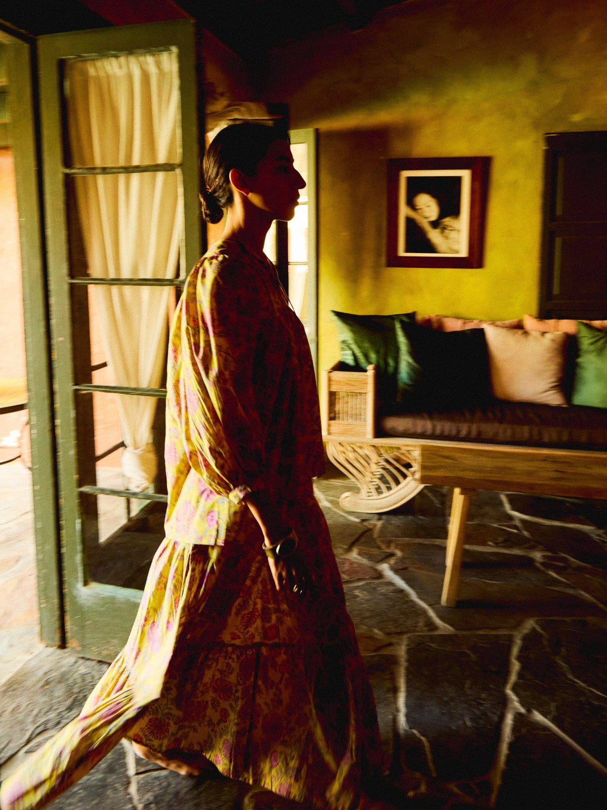 Paola Skirt in Citron Floral — The cut