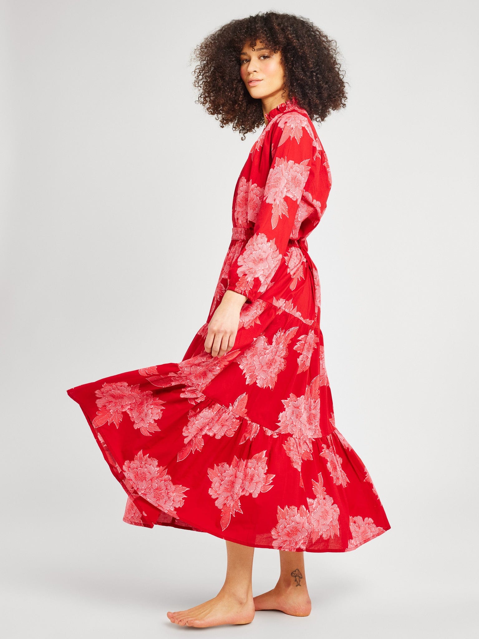 MILLE Clothing Paola Skirt in Crimson Floral