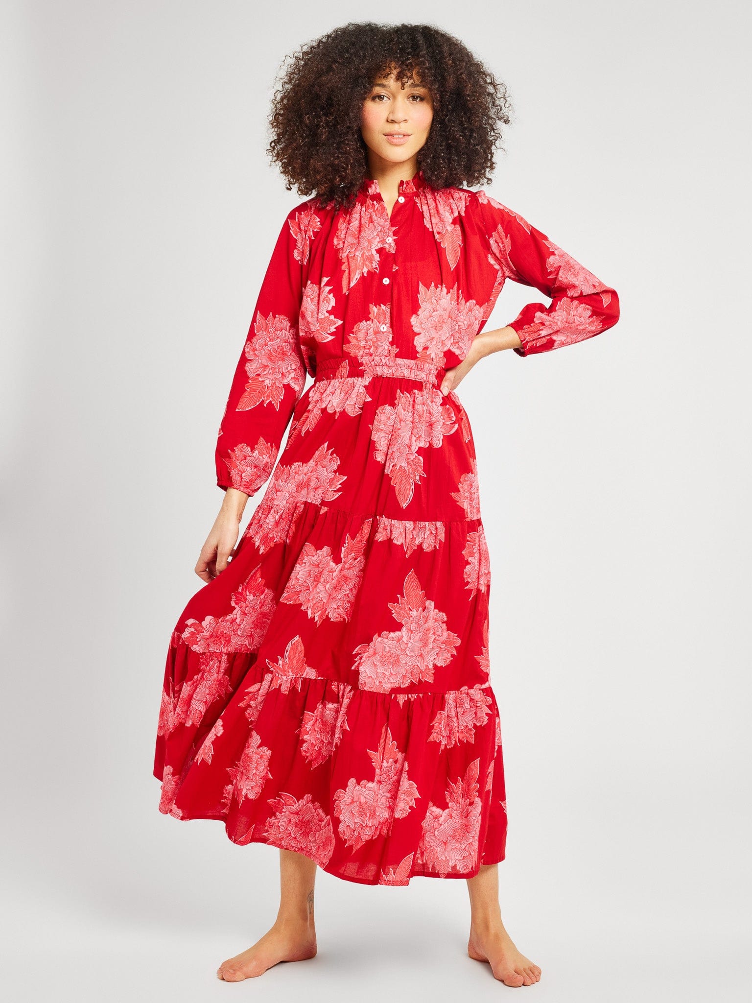 MILLE Clothing Paola Skirt in Crimson Floral