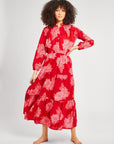 MILLE Clothing Paola Skirt in Crimson Floral