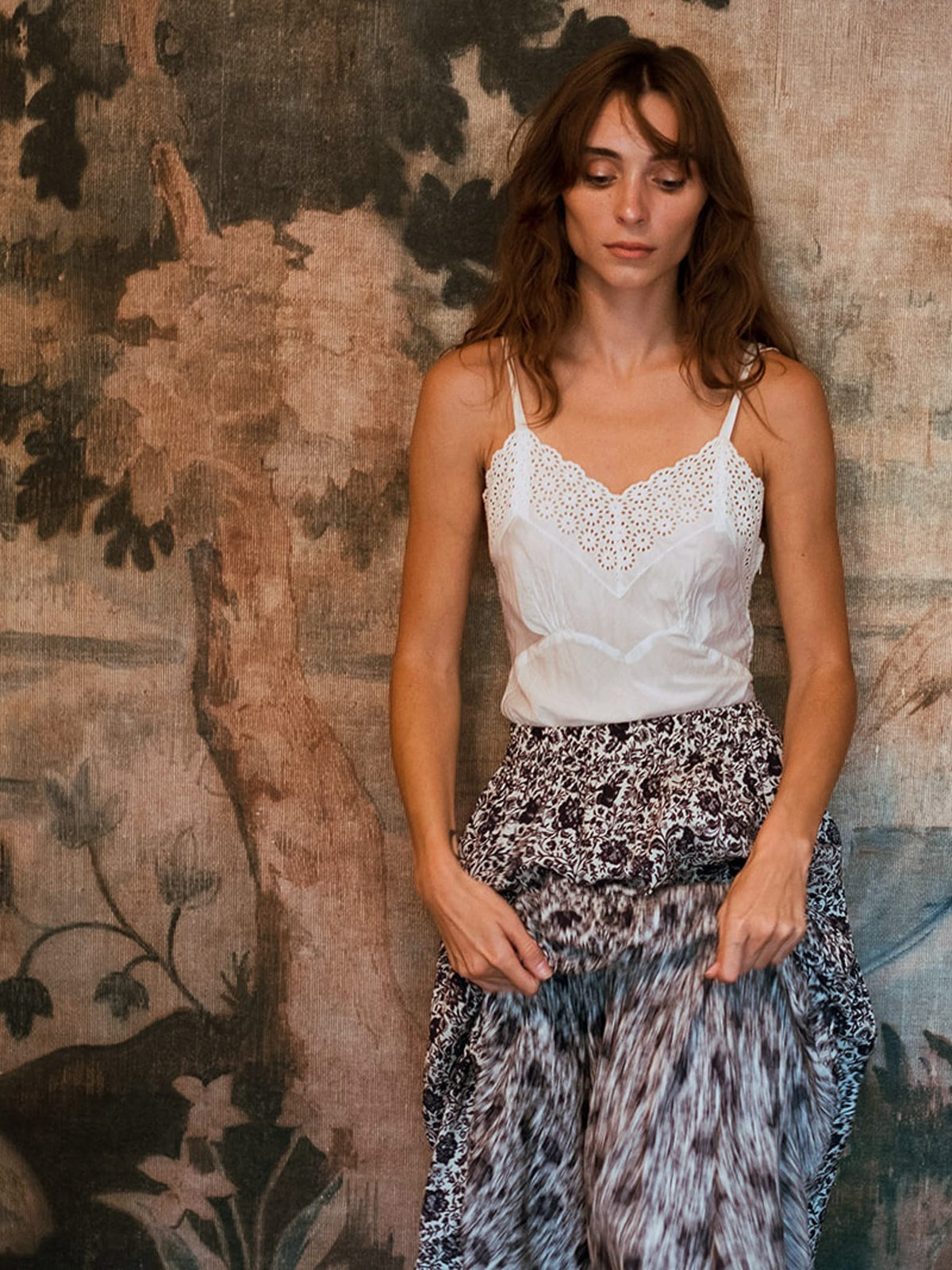 MILLE Clothing Paola Skirt in Indigo Floral