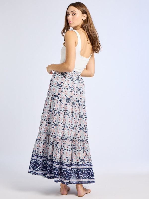 Paola Skirt in Navy Floral — view 5