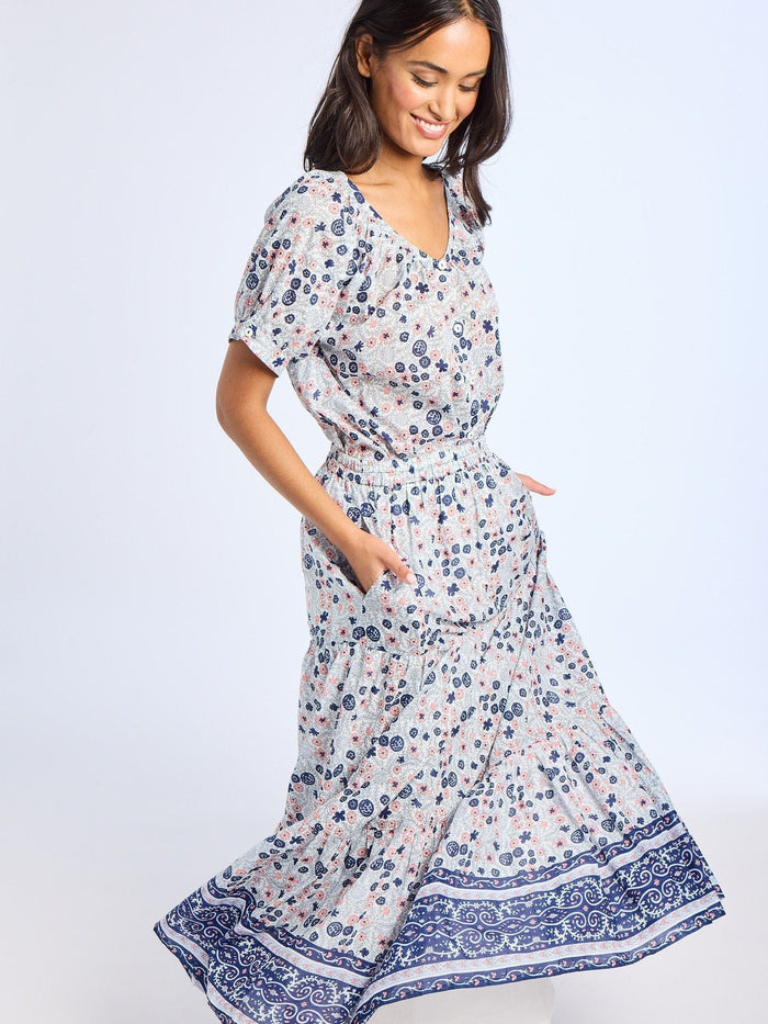 Paola Skirt in Navy Floral