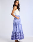 MILLE Clothing Paola Skirt in Periwinkle Embroidery