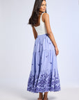 MILLE Clothing Paola Skirt in Periwinkle Embroidery