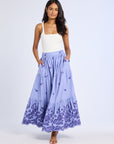 MILLE Clothing Paola Skirt in Periwinkle Embroidery