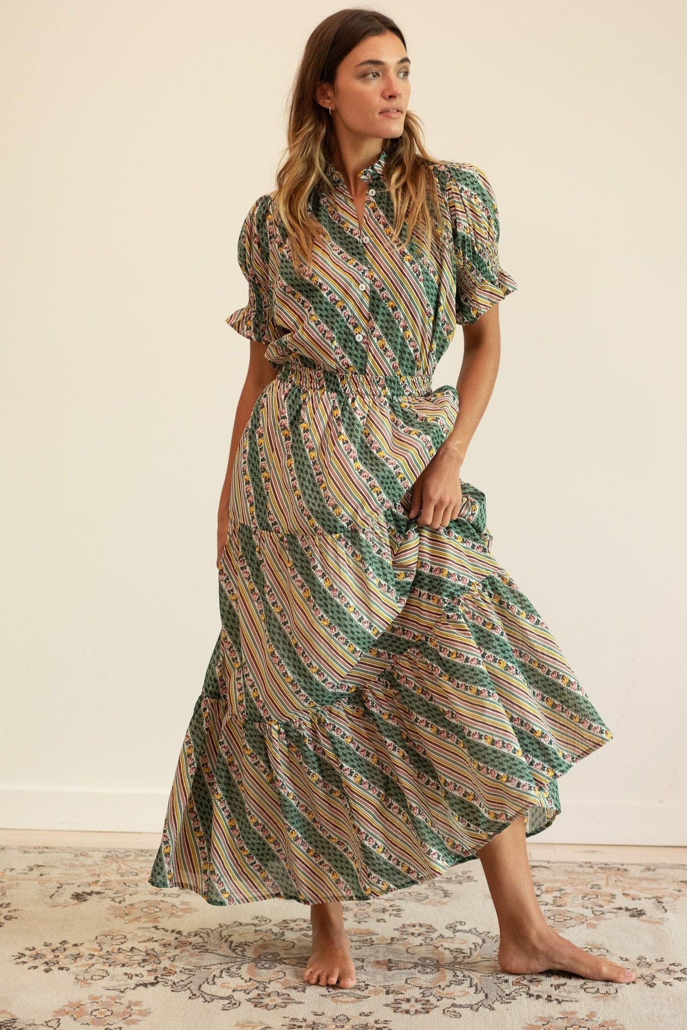 MILLE Clothing Paola Skirt in Rose Stripe