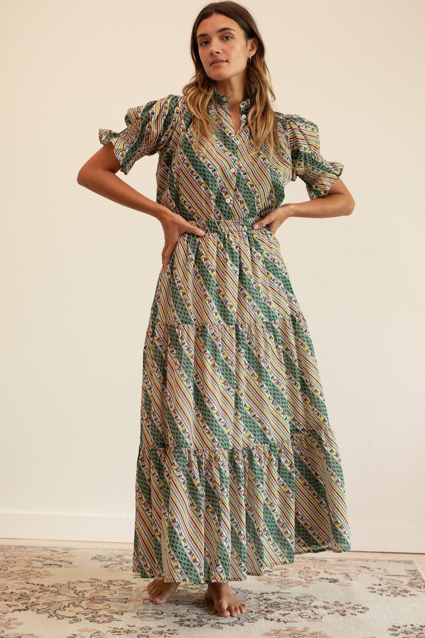 MILLE Clothing Paola Skirt in Rose Stripe