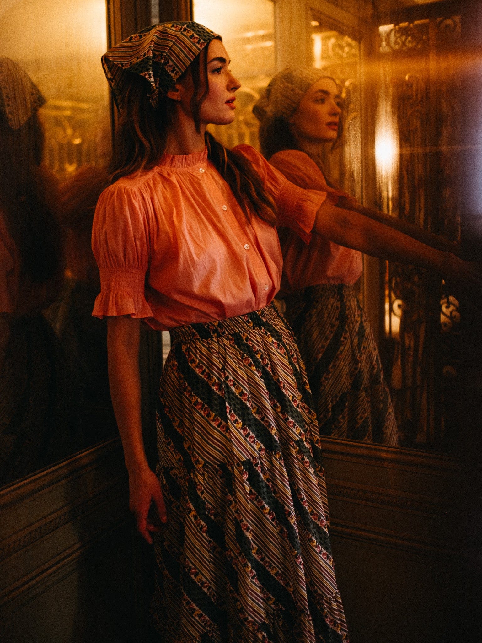 MILLE Clothing Paola Skirt in Rose Stripe