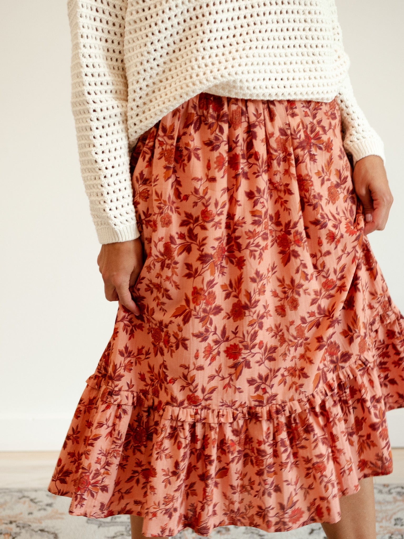 MILLE Clothing Parker Skirt in Peach Montmartre
