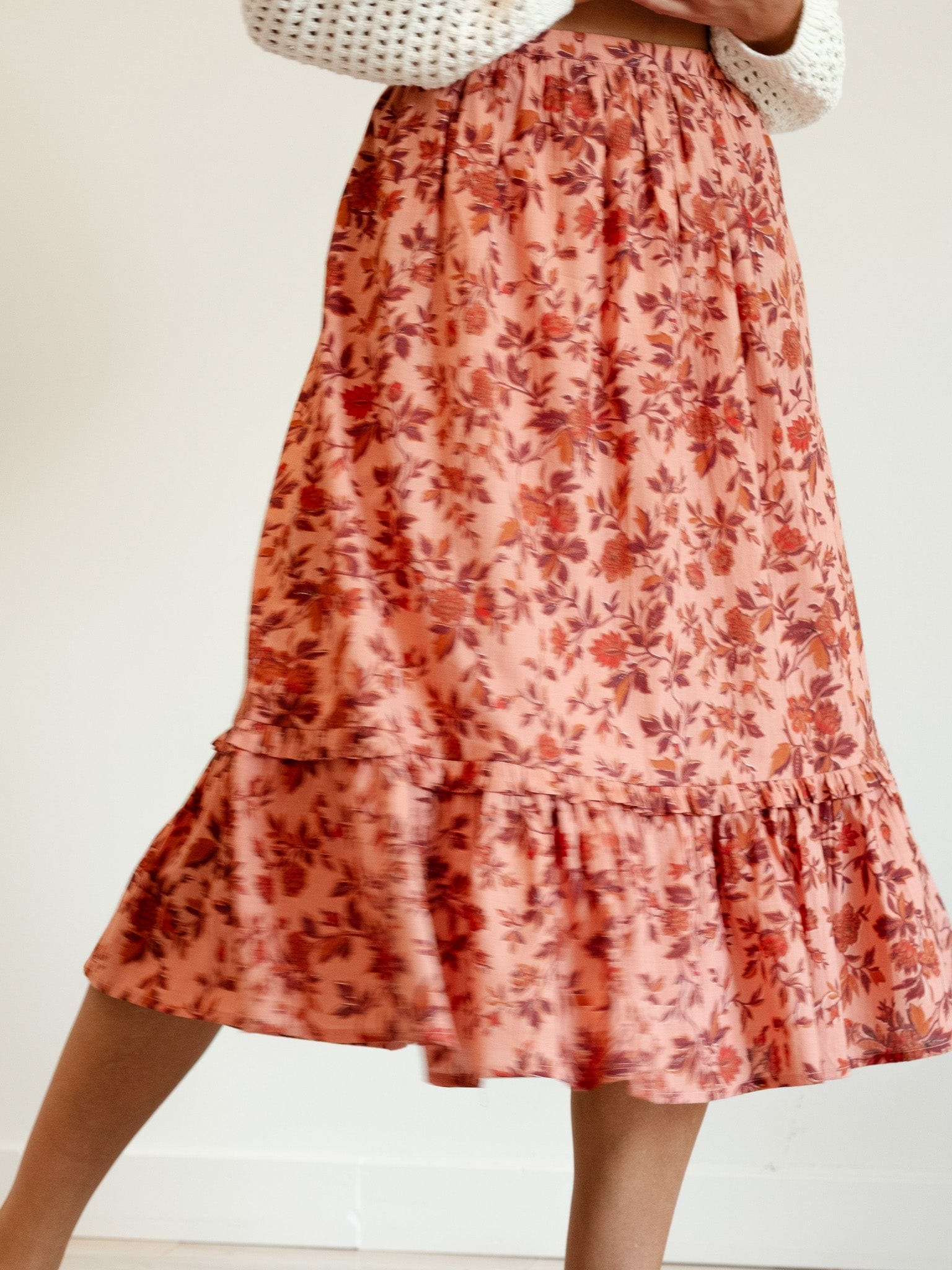 MILLE Clothing Parker Skirt in Peach Montmartre