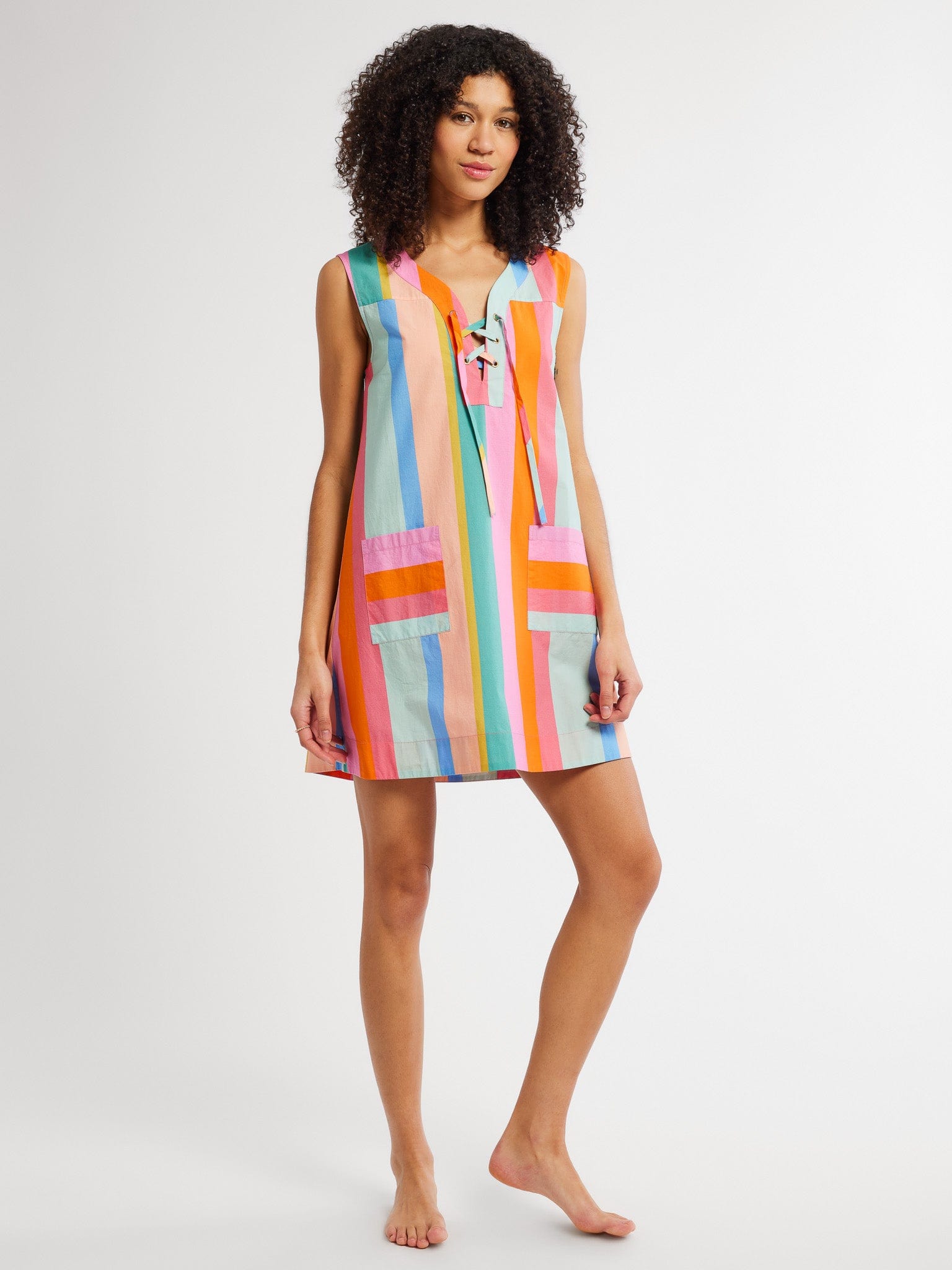 MILLE Clothing Penny Dress in Confetti Stripe