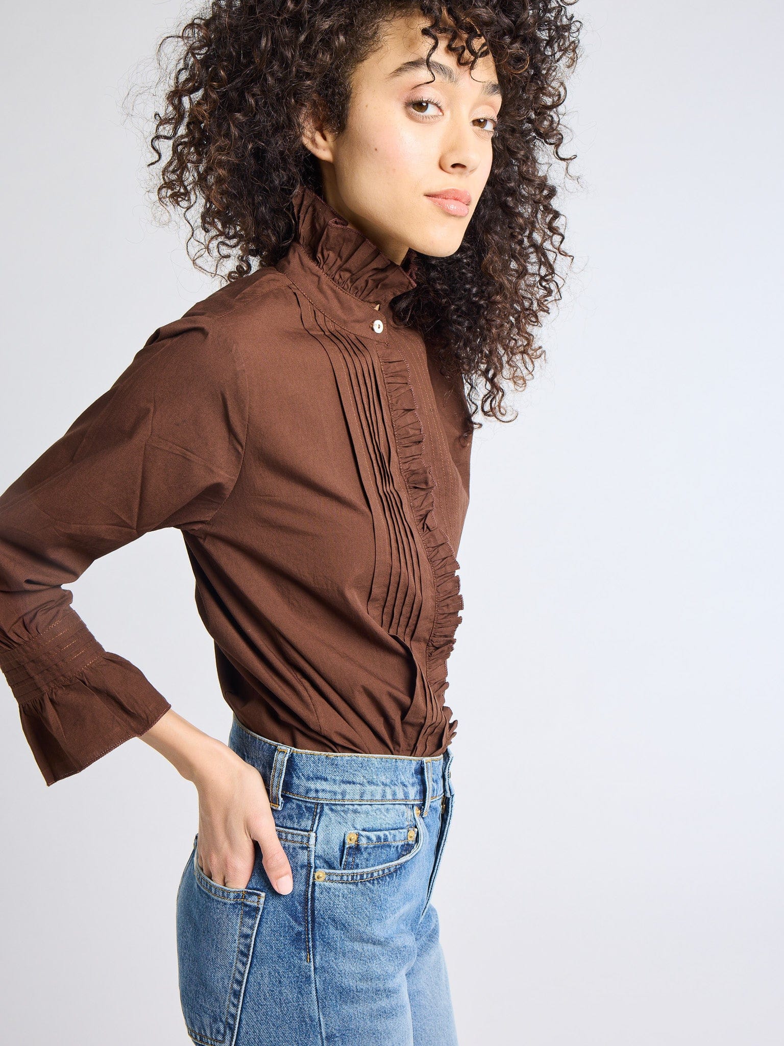 MILLE Clothing Phoebe Top in Chocolate