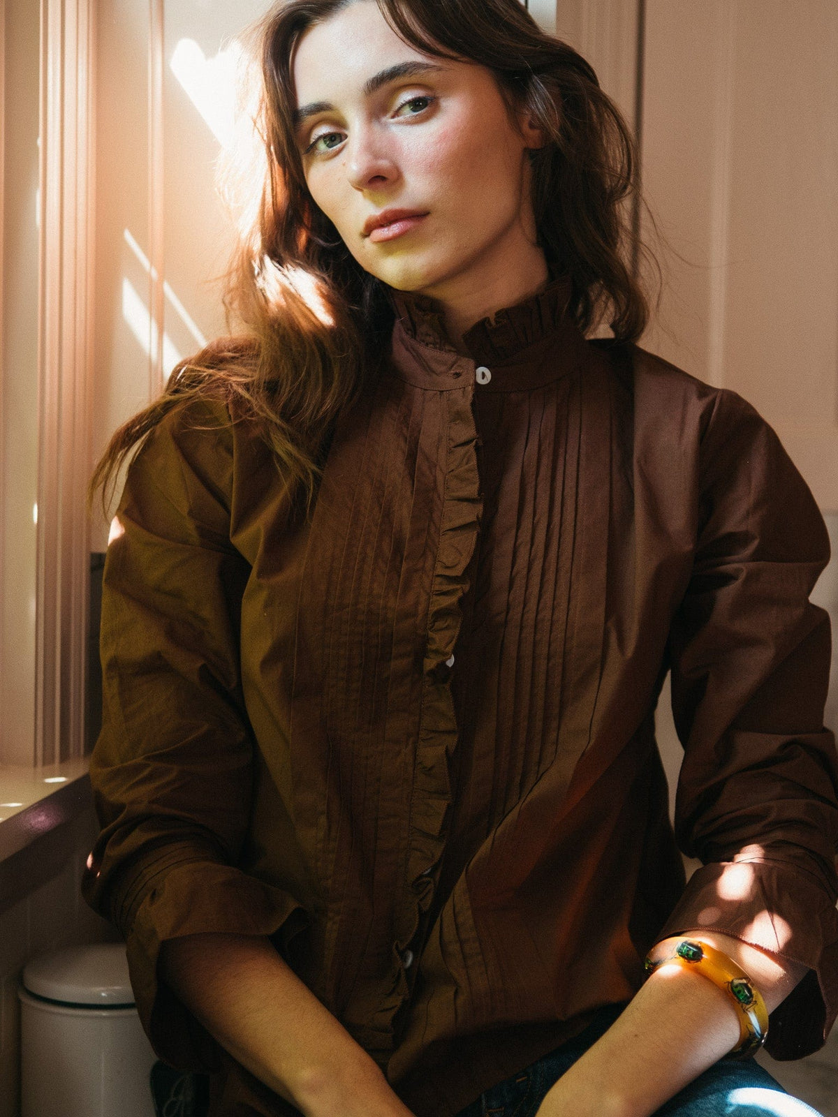 Phoebe Top in Chocolate — The cut