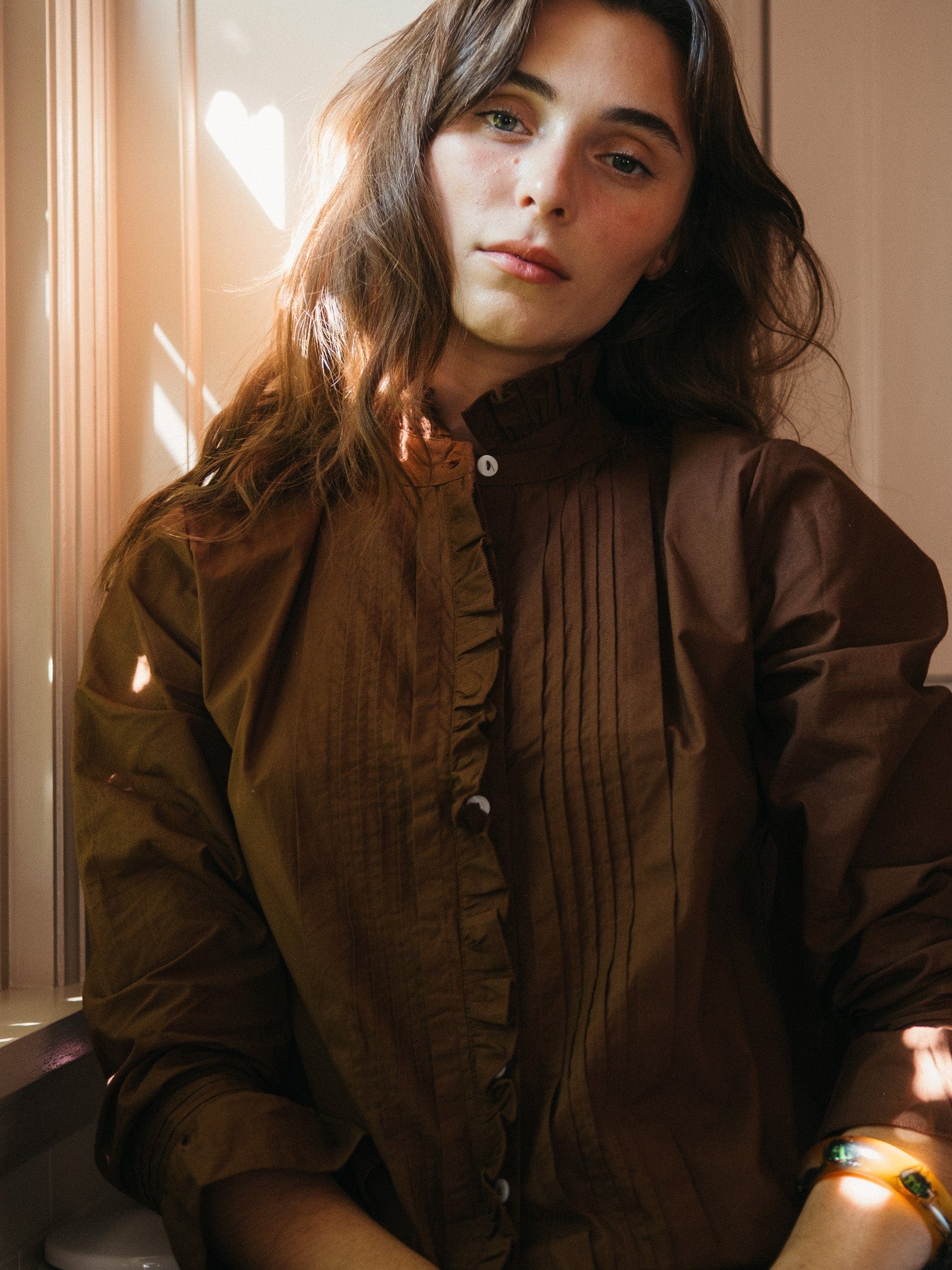 トップス andmary andmary Velour frill tops brown トップス andmary