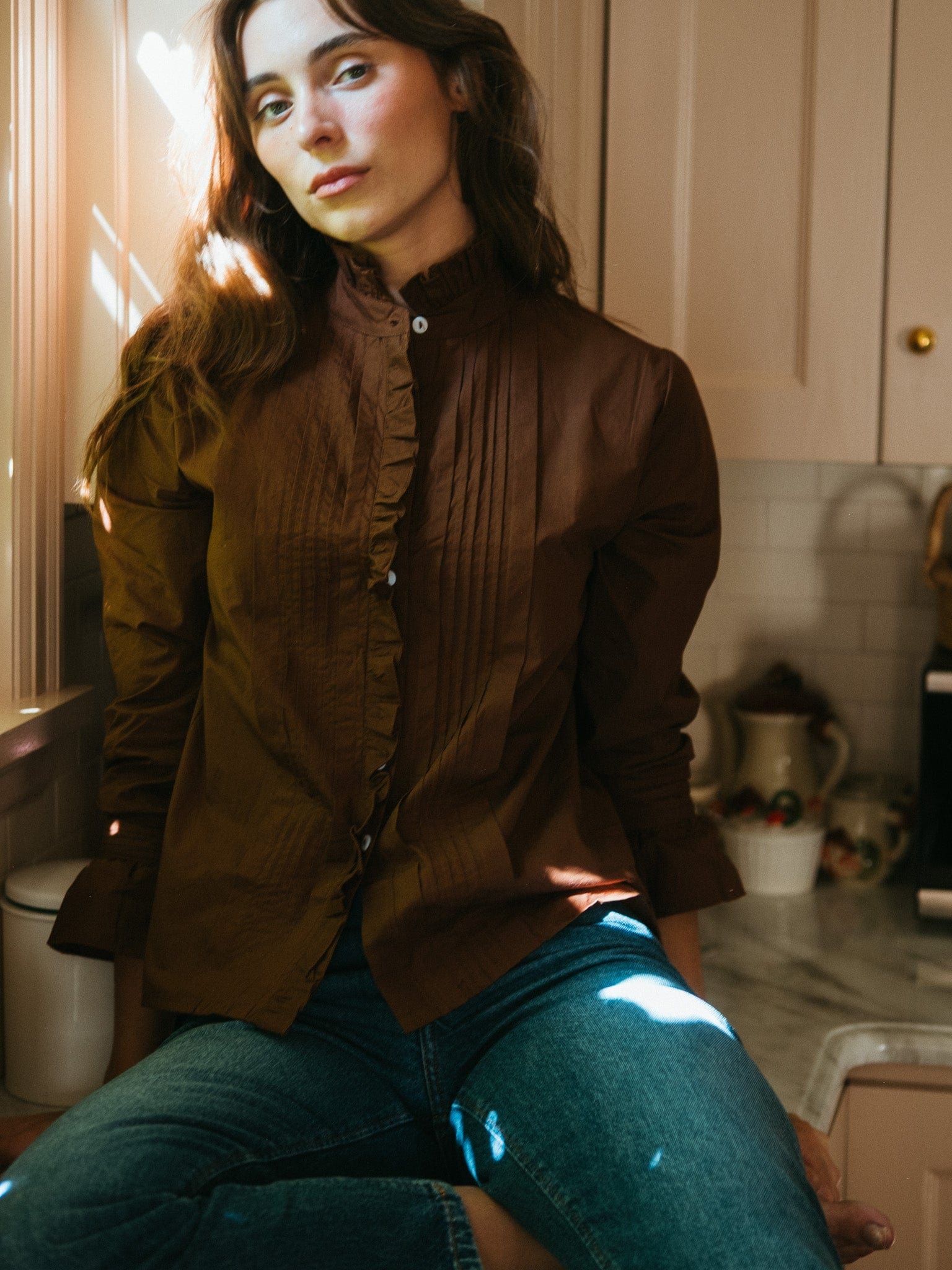 MILLE Clothing Phoebe Top in Chocolate