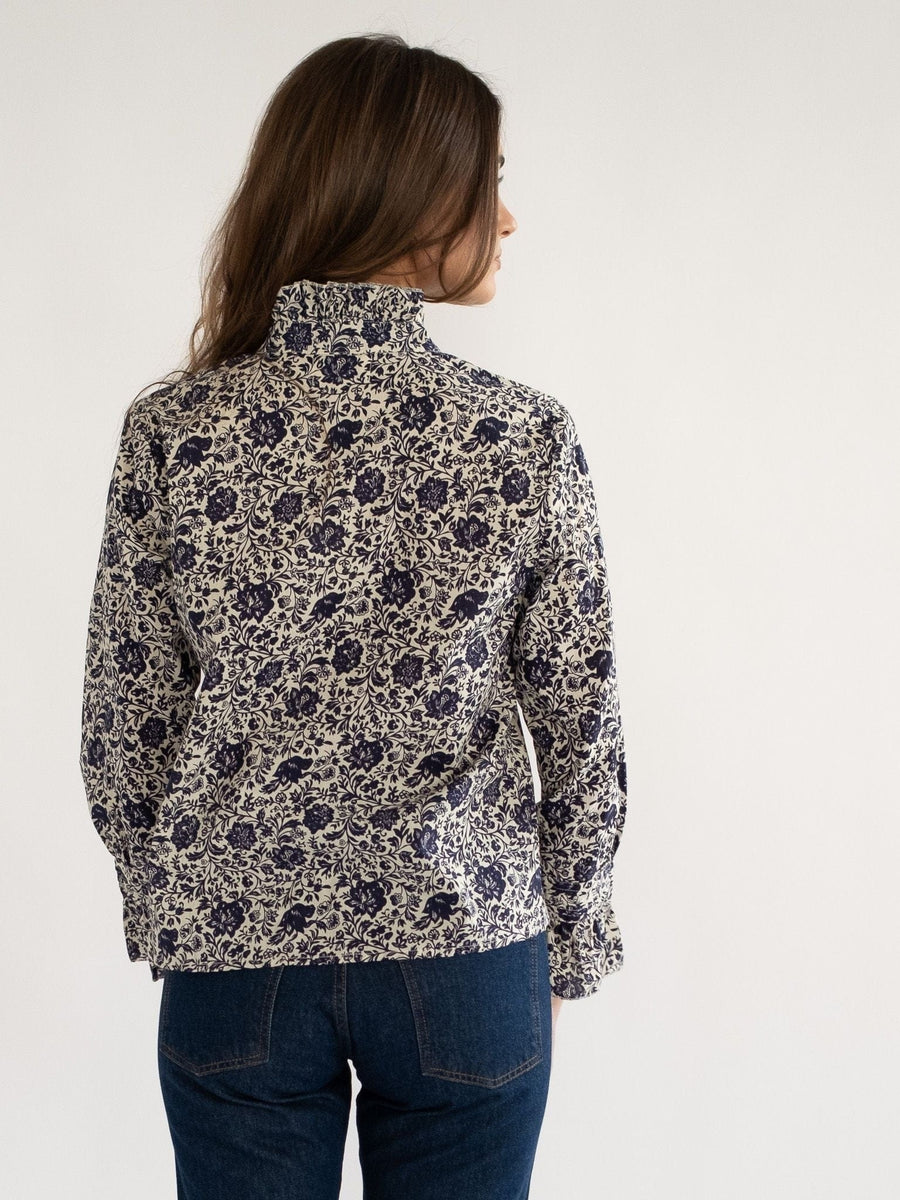 Phoebe Top in Indigo Floral — alternate view