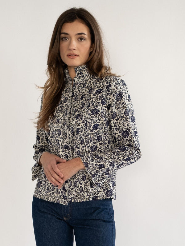 Phoebe Top in Indigo Floral — view 3