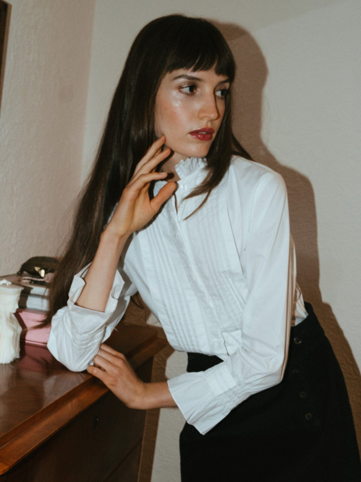 Phoebe Top in White — The cut