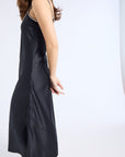 MILLE Clothing Pia Dress in Black Satin