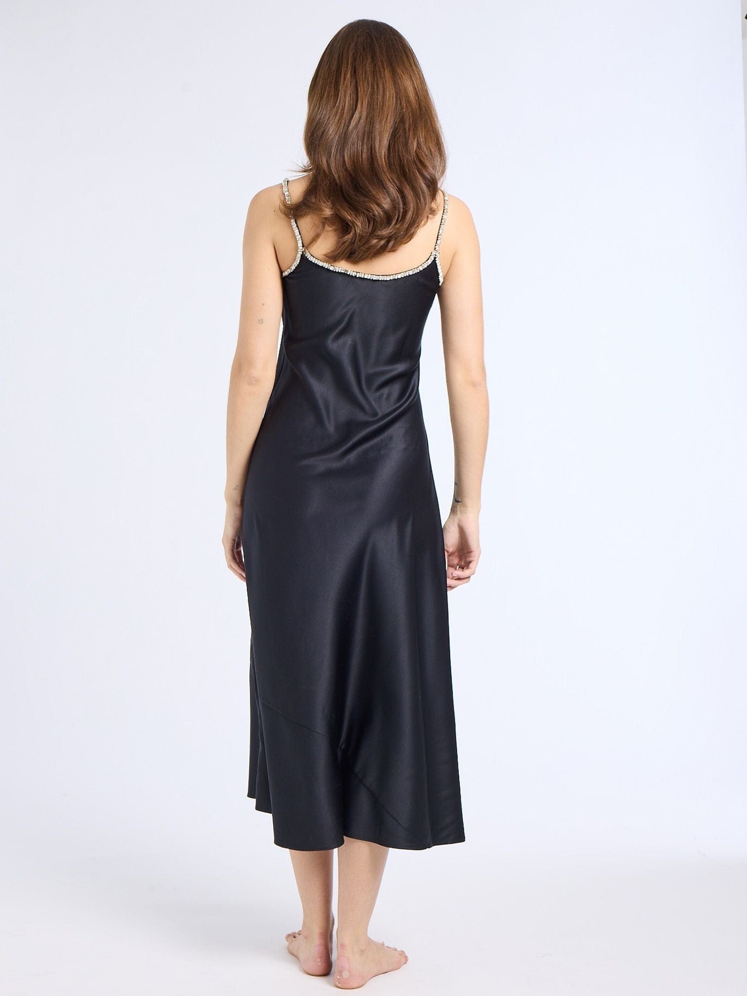 MILLE Clothing Pia Dress in Black Satin