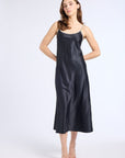 MILLE Clothing Pia Dress in Black Satin