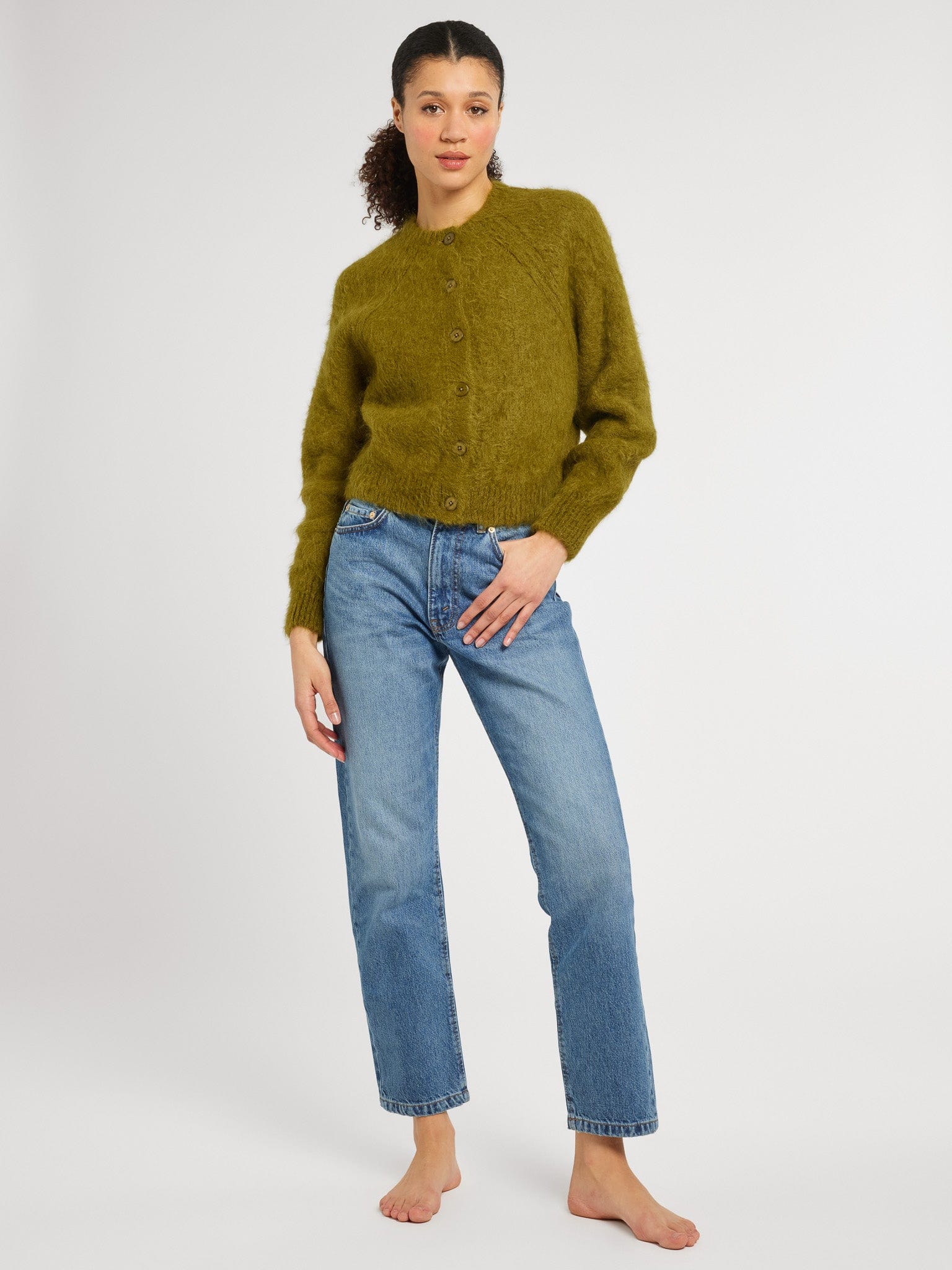 MILLE Clothing Priscilla Cardigan in Moss